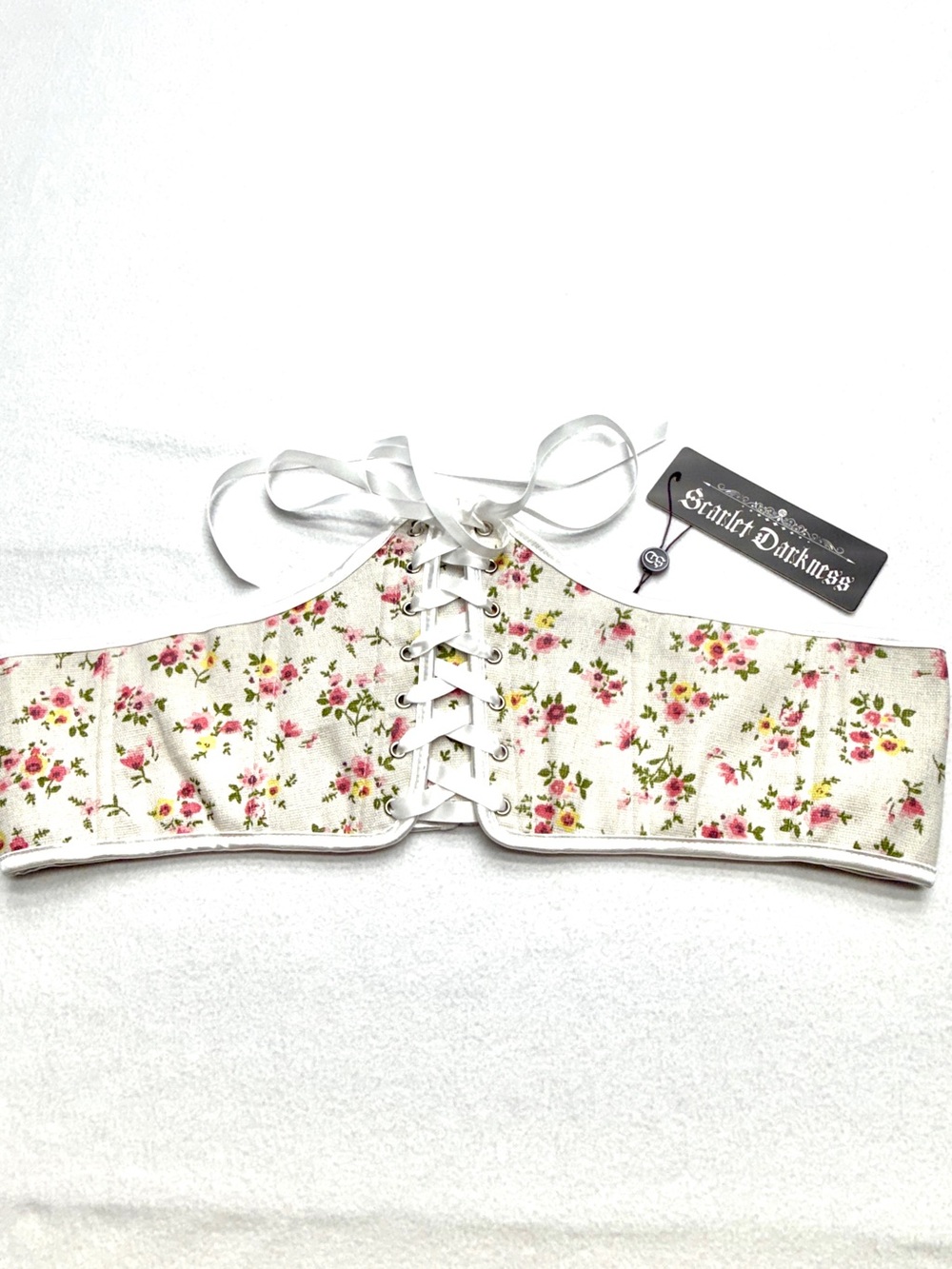 Scarlet Darkness Floral Corset Belt Renaissance Lace Up Waist NWT Size 16